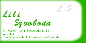 lili szvoboda business card